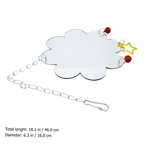 POPETPOP Chicken Mirror Toy for PET Chickens Hanging Single-Sided Mirror Bell for Bird Cages Encourages Play and Entertainment