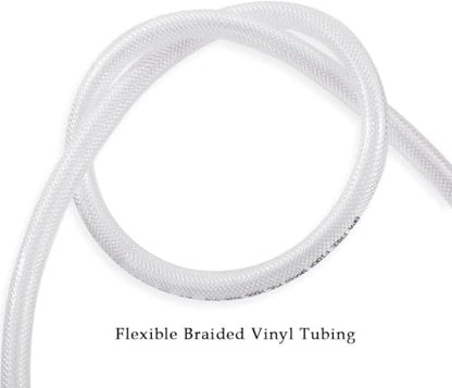 DAVCO 1" ID × 5 ft Heavy Duty Braided Clear Plastic Vinyl Tubing, Flexible High Pressure Reinforced PVC Vinyl Tube Hose, Non-toxic, BPA Free - size: 1"ID, style: 5 Feet
