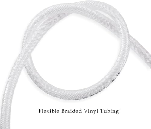 DAVCO 3/4" ID × 100 ft Heavy Duty Braided Clear Plastic Vinyl Tubing, Flexible High Pressure Reinforced PVC Vinyl Tube Hose, Non-toxic, BPA Free - size: 3/4"ID, style: 100 Feet