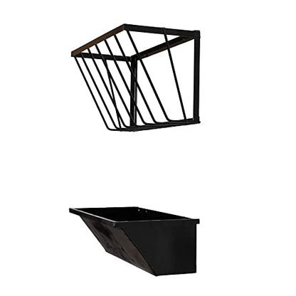 Amish Made in Lancaster PA, Feed Trough and Hay Rack | Wall Mount Feeder for Horses, Goats and Sheep