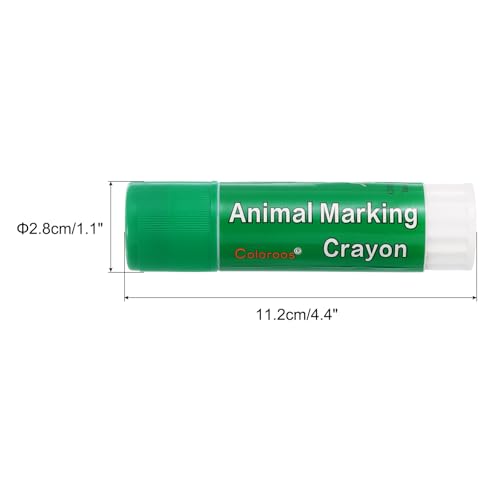 PATIKIL 1.1" x 4.41" Livestock Marker, Highly Visible, 12 Pcs Paint for Marking Animal Skin, Hide, Pelt, Wet and Dry for Cattle Heat, Green