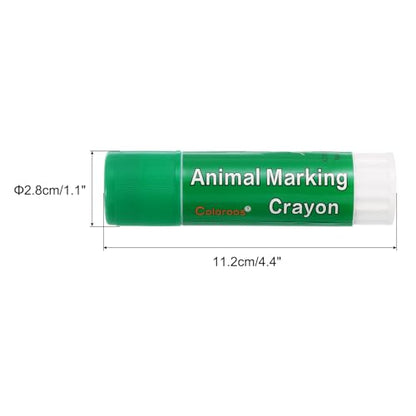 PATIKIL 1.1" x 4.41" Livestock Marker, Highly Visible, 12 Pcs Paint for Marking Animal Skin, Hide, Pelt, Wet and Dry for Cattle Heat, Green