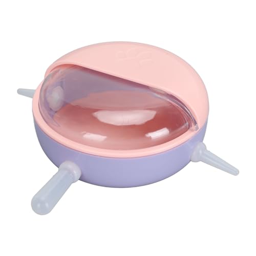 Semme Pet Milk Bowl with 5 Nipples Breathing Device for Kittens Puppies Small Animals Safe Feeder with Lid (Pink) - color: Pink