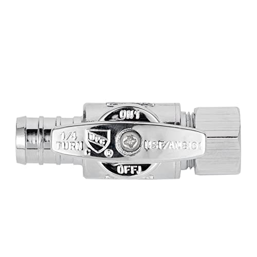 1/2 Pex Straight Stop Valve Sink Toilet Shut Off Valve,2 Pack Turn Straight Stop Valve 3/8" OD Compression X 1/2" Barb Crimp Pex LF Chrome Plated Brass with 2pcs - size: 2 Pack 3/8" OD Compression x 1/2" Barb Crimp PEX