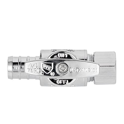 1/2 Pex Straight Stop Valve Sink Toilet Shut Off Valve,2 Pack Turn Straight Stop Valve 3/8" OD Compression X 1/2" Barb Crimp Pex LF Chrome Plated Brass with 2pcs - size: 2 Pack 3/8" OD Compression x 1/2" Barb Crimp PEX