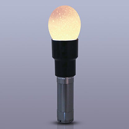 Estink Professional Egg Candler Tester with Bright LED Light, Battery Powered Candling Lamp for Chicken, Duck & Bird Eggs, Safe for Embryo Development Monitoring, Silver