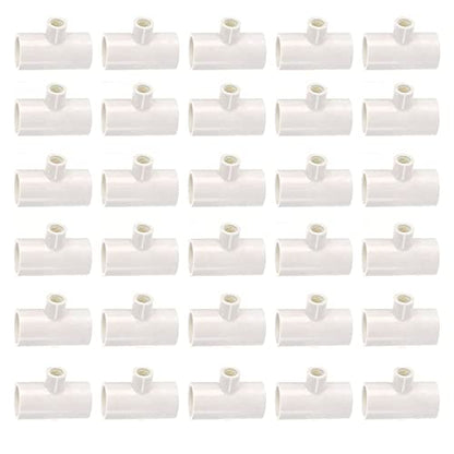 Pack of 30 Chicken Waterer PVC Tee Fittings Waterer Fully Automatic Poultry Waterers PVC Fittings for Threaded Poultry Waterer Cups Nipples Feeders