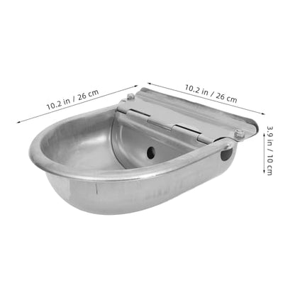 GALPADA Heavy-Duty Automatic Waterer for Cattle Stainless Steel Drinking Bowl with Float Valve Convenient Livestock Water Feeder for Cows Horses Sheep and Goats