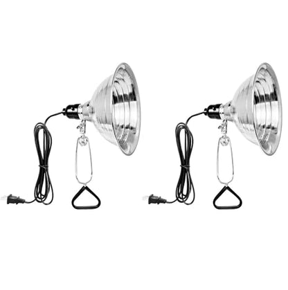 Simple Deluxe Clamp Lamp Light with 8.5 Inch Aluminum Reflector up to 150 Watt E26 (no Bulb Included) 6 Feet 18/2 SPT-2 Cord, 2-Pack - size: 8.5 Inch (150 Watts), style: 2-Pack