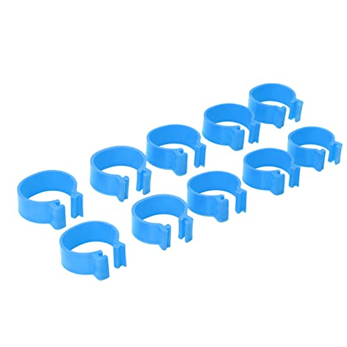 SUNGOOYUE Chicken Leg Identification Bands, PP Plastic Poultry Leg Rings 100 Pieces 18mm Open Design for Easy Tracking and Flock Sorting, for Large Chickens Ducks Geese Farmers (Blue #14)