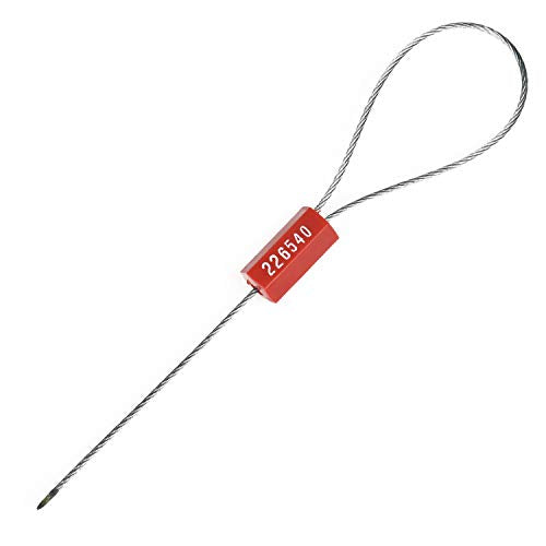 500 Wire Security Seals Numbered Steel Cable Seals Wire Tamper Seals Metal Wire Seals Steel Cable Tie Seals Pull Tight Cable Seal (Red) - color: Red, size: 500 Pcs