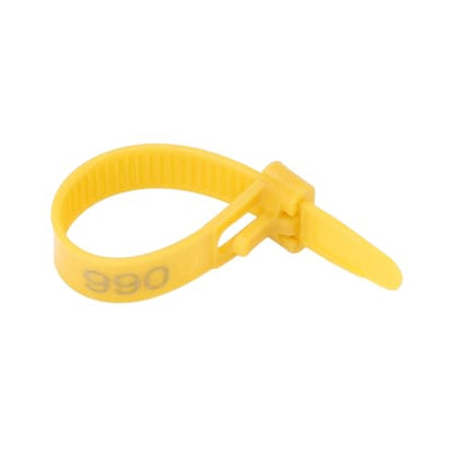 HEEPDD Chicken Leg Bands, Adjustable Fadeless Numbered Plastic Poultry Identification Leg Rings with Clear Colorfast Engraving, for Duck Goose Chicken Management (Yellow) - color: Yellow