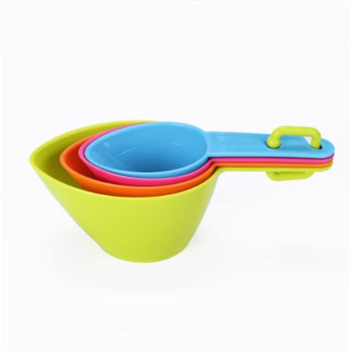 4 Pack/Set Pet Food Plastic Measuring Cup, Pet Measuring Food Spoon for Dog,Cat and Bird Food(Random Color)