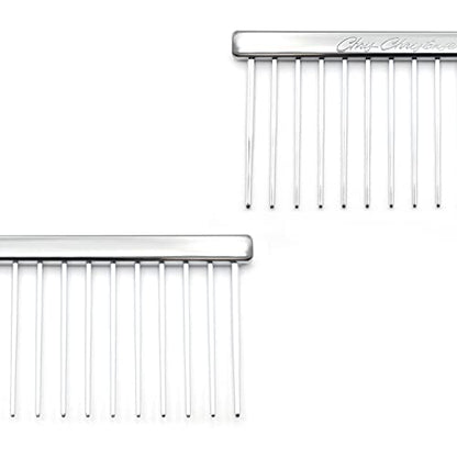 Chris Christensen 9.5 in Coarse Poodle Butter Comb, Groom Like a Professional, Rounded Corners Prevent Friction and Breakage, Solid Brass Spine with Steel Teeth, Chrome Finish - size: 004 – 9.5 Inch Coarse