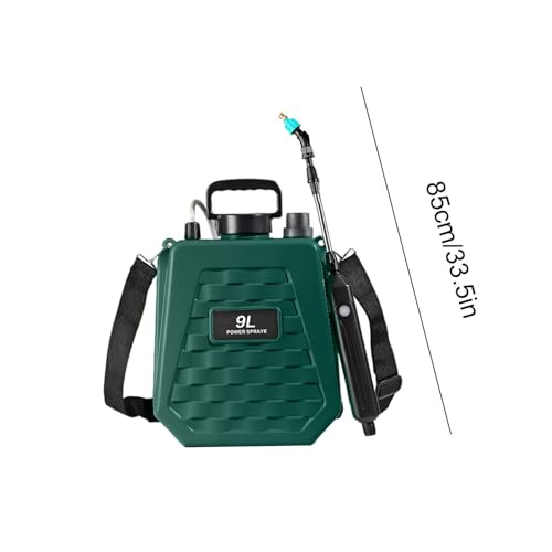 Garden Sprayer Battery Powered - Watering Can Rechargeable - Power Sprayer with Adjustable Shoulder Strap,for Home Outdoor Plant Agriculture Backyard Yard Lawn Farm - color: 9L Army Green