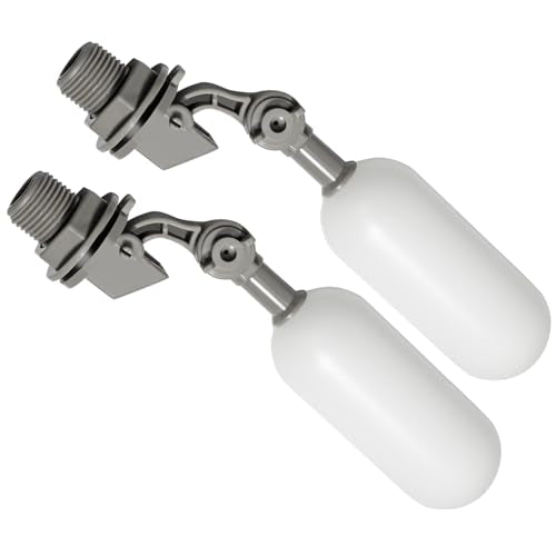 Uenhoy 2 Pack 1/2 Inch NPT Thread Float Ball Valve, Automatic Water System Filler with Adjustable Arm for Ponds & Livestock Water Trough & Aquariums, Automatic Water Level Control Float Valve