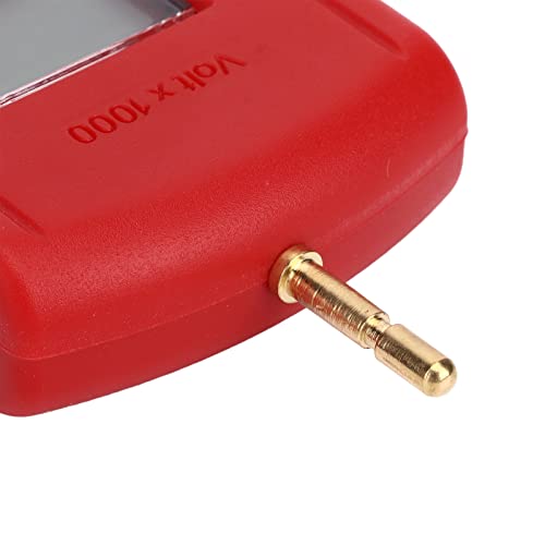 Digital Electrical Fence Voltage Tester, 15KV LCD Electric Fence Voltage Tester Portable Electric Fence Digital Voltmeter for Livestock Farms Gardening Tools (Red)