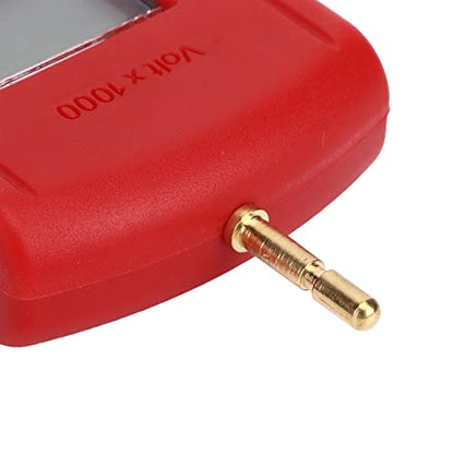 Digital Electrical Fence Voltage Tester, 15KV LCD Electric Fence Voltage Tester Portable Electric Fence Digital Voltmeter for Livestock Farms Gardening Tools (Red)