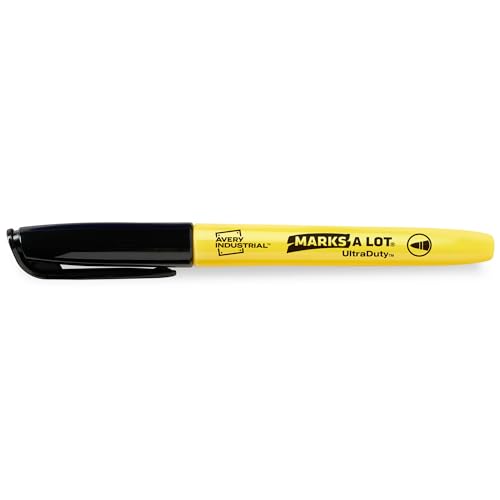 Avery Marks A Lot UltraDuty Permanent Markers, Bullet Tip, Water Resistant, 1 Black Industrial Marker (29843) - size: 1 Count (Pack of 1)