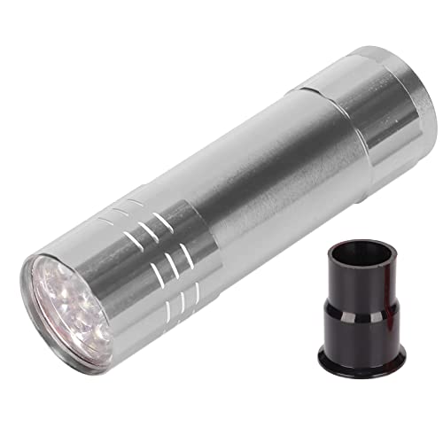 SUNGOOYUE Egg Candler Tester, Metal and Plastic LED Cool Light Egg Tester, Detachable Cone Spot Light, Battery Powered for Quail Duck Goose Chicken Eggs, Incubator Use (Silver) - color: Silver