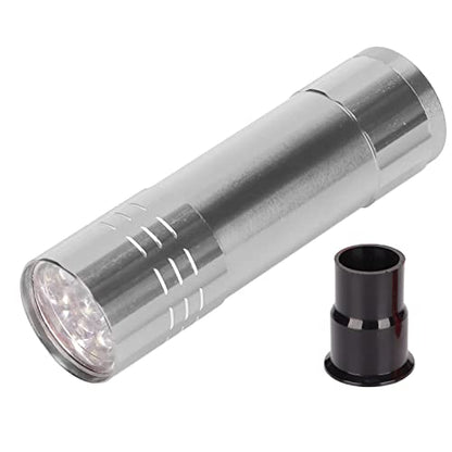 SUNGOOYUE Egg Candler Tester, Metal and Plastic LED Cool Light Egg Tester, Detachable Cone Spot Light, Battery Powered for Quail Duck Goose Chicken Eggs, Incubator Use (Silver) - color: Silver
