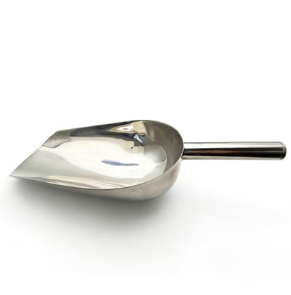 Extra Big Size Stainless Steel Utility Scoop, 35~55-Ounce Metal Scoop Livestock Feed Scoop for Any Household Disposing Replacing Litter/Animal Pet Farm Pig Horse Feed Food Shovel (Stainless Steel)