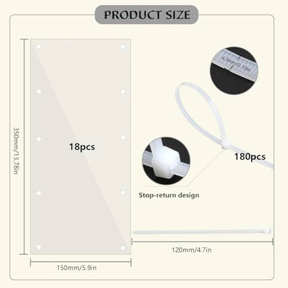 18PCS Pet Cage Guard, Rabbit Urine Guard, 13.8" x 5.9" Pet Cage Edge Liner with 180PCS Ties for Rabbit, Guinea Pig, Hamster, Chinchilla, Hedgehog, Ferret, Bunny - size: 13.8" x 5.9" - 18PCS