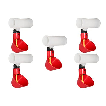 5 Pieces Watering Cups Automatic Chicken Drinking Bowls Feeder Removable Water Bowl Suitable for Breeding Farms Home Use, 10x7.3cm