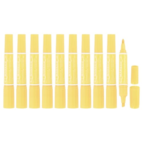 MECCANIXITY 10 Pcs Art Marker Pen Double-Ended Colored Pen Dual Sketch Marker for Drawing Sketching Writing Journaling, Light Yellow - color: Light Yellow