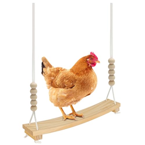 Arc-Shaped Chicken Swing Perch Enrichment Toys Handmade,Chicken Accessories for Chicken Coop Decor,Run,Playground Must Haves,Essentials Supplies for Real Chickens,Hens