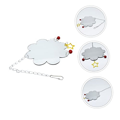 Hanging Chicken Mirror with Hook Bird Accessory for Pet Chickens and Parrots Durable Design to Enhance Play and Intellectual Development