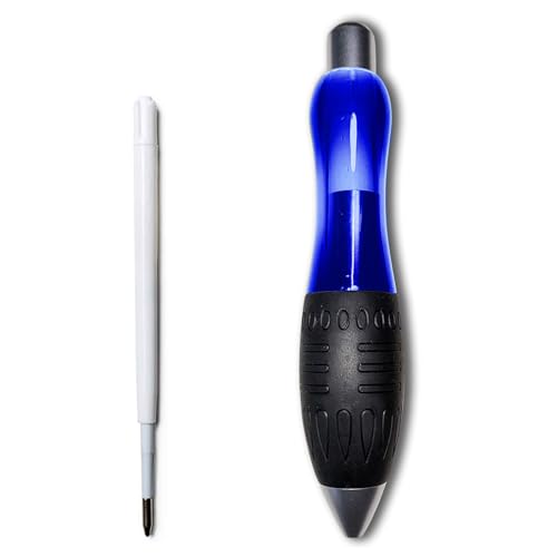 𝟯 𝗼𝘇 Fat 𝐇𝐞𝐚𝐯𝐲 𝐖𝐞𝐢𝐠𝐡𝐭𝐞𝐝 Pens for Arthritis Hands, Parkinson's, Carpal Tunnel, Hand Tremors Wide Grip, Thick Barrel, Easy to Hold Blue