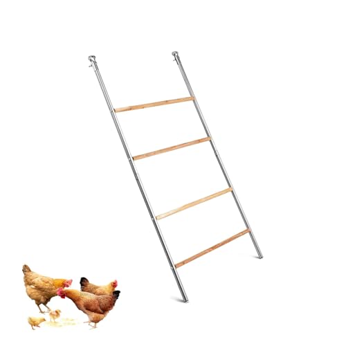 GarveeTech Chicken Perch for Coop with Ladder, Roosting Bars for Chickens in Coop, Poultry Duck Hen Chick Enrichment Toys to Exercise Makes The Meat Firmer for Yard Farm, 55"x 40" - size: 55"L x 40"W
