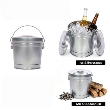 6-Gallon Galvanized Steel Storage Can with Locking Lid - Airtight Metal Container