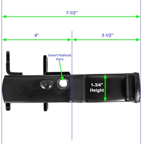 Black 2-1/2" Fulcrum Latch Single Gate. Fits 1-5/8" or 1-7/8" Gate Frame. Latches to 2-1/2" Post. Powder Coated for Corrosion Protection. - size: BLACK 2-1/2"