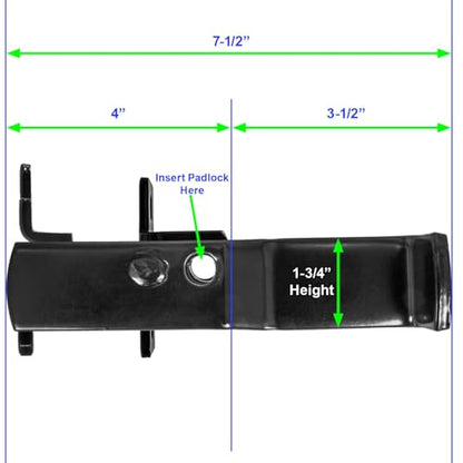 Black 2-1/2" Fulcrum Latch Single Gate. Fits 1-5/8" or 1-7/8" Gate Frame. Latches to 2-1/2" Post. Powder Coated for Corrosion Protection. - size: BLACK 2-1/2"