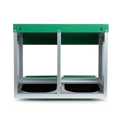 Homestead Essentials Classic Style 2 Compartment, Forward Rollout and Rollaway, Hen & Chicken Nesting Box with Integrated Perch and Protective Egg Laying Collection Lids - size: 2 Compartment