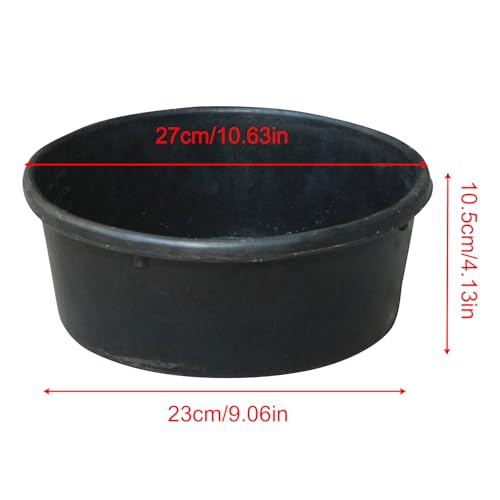 Animal Feed Bucket - 1 Gallon Rubber Trough, Heavy Duty Feeder Pan, Multipurpose Water Container | Outdoor Ranch Feeder for Small Animals