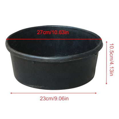 Animal Feed Bucket - 1 Gallon Rubber Trough, Heavy Duty Feeder Pan, Multipurpose Water Container | Outdoor Ranch Feeder for Small Animals