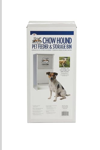 Pet Lodge® Automatic Dog Feeder | Chow Hound Outdoor Pet Feeder | Tough Galvanized Steel | Made in USA (12 Pound) - size: 12 Pound