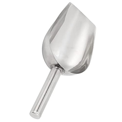 Qiilu Large Dog Food Scoop & Stainless Steel Pet Food Shovel - Long Handle Feeder for Cats and Dogs, Heavy Duty Animal Scoop