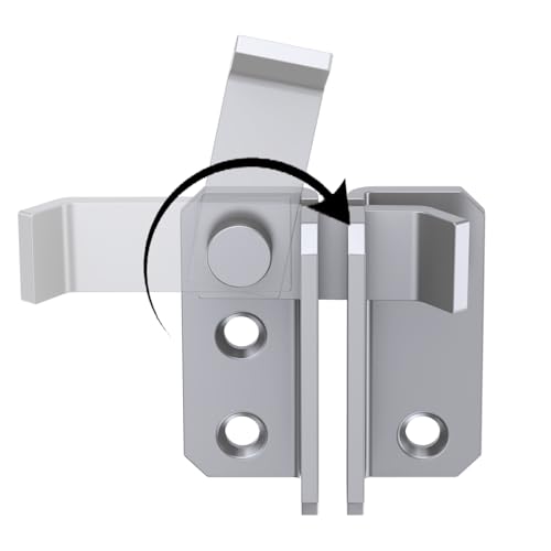Left Door Flip Latch Gate Latches Safety Door Lock Catch Slide Bolt Latch for Barn Cabinet Pet Cage Garden Wood Fence Garage Window Sliding Door Heavy Stainless Steel Gate Hardware Locks(Silver-L) - color: Silver-Large-Left