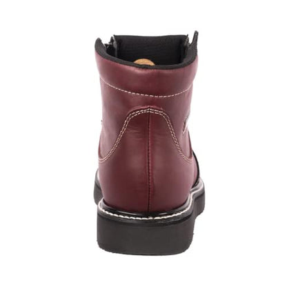 King Welt Ultra Flex 6" 338 Zipper Double Density Lightweight Men Work Boots - color: Wine, size: 8