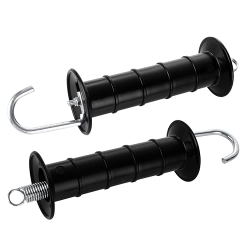 12 Pack Plastic Electric Fence Gate Handle Insulators, Gate Handle with Spring Heavy Duty Electric Fence Insulators, Gate Connector, Electric Fence Wire Handle