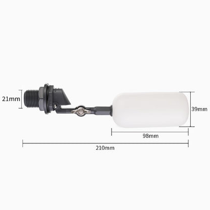 Cxztxcl Float Valve,Standard 1/2 inch NPT Thread Automatic Water System Filler，Adjustable Arm for Ponds,Plastic Float Ball Valve，Automatic Water Level Control,Fountain Float,Livestock Water Trough