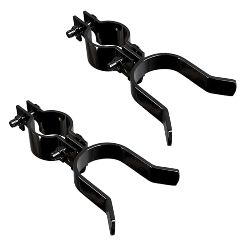 VIVIDA Chain Link Gate Latch 1-3/8" x 1-5/8", Black Gate Fork Latch for Outdoor Fence, Black Powder Coated, Chain Link Fence Parts, 2 PCS - size: 1-3/8" x 1-5/8" (2 PCS)