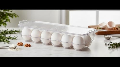 Dial Industries Fridge Egg Storage Holder, 14 Egg Container with Lid