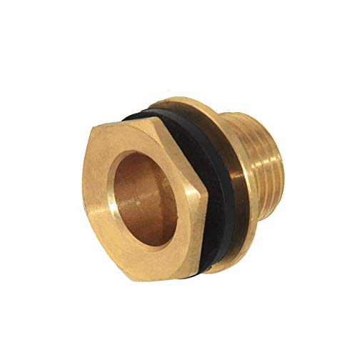 Joywayus 1" Male And No Female Inside Soild Brass Water Tank Connector Bulkhead Tank Fitting With Rubber Ring Stablizing - size: No Female - 1" Male