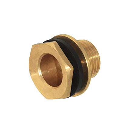 Joywayus 1" Male And No Female Inside Soild Brass Water Tank Connector Bulkhead Tank Fitting With Rubber Ring Stablizing - size: No Female - 1" Male