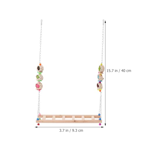 Pet Chicken Swing Wooden Climbing Ladder Rooster Perch Hanging Natural Wood Bird Swing for Coop Stress Relief Pet Supplies Random Color